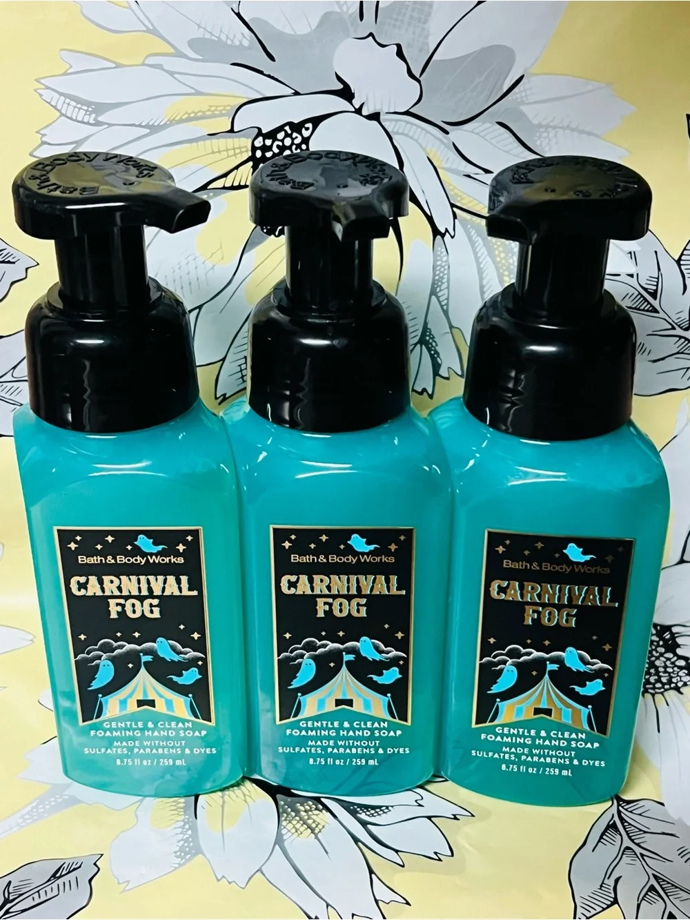 3 Bath & Body Works Carnival Fog Gentle & Clean Foaming Hand Soap -